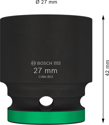 Bosch PRO Impact Socket 27 mm dengan CrMo BV2.